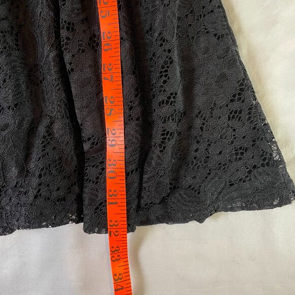 Lulus Everleigh Black Lace Mini Skater Dress Lined Sleeveless Round Neck Size S - Picture 14 of 16